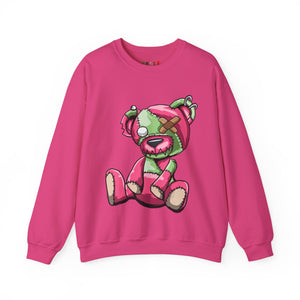 Pink & Green Patched Teddy Bear Sweatshirt