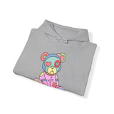 Pink Heart Eye Teddy Bear Hoodie
