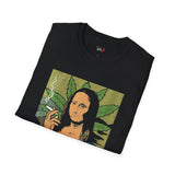 Smoking Mona Lisa Funny Weed T Shirt, Cannabis Graphic Tee, 420 Stoner Shirt