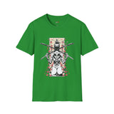 Dual Sword Fem Warrior Japanese Samurai T Shirt, Asian Graphic Tee, Bushido Warrior Shirt