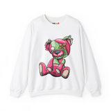 Pink & Green Patched Teddy Bear Sweatshirt