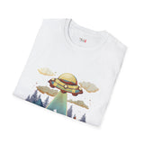 Believe Cat Abduction Vintage Alien T Shirt, Retro UFO Graphic Tee, Space Streetwear Shirt