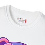 Patchy Pink Heart Teddy Bear Unisex Softstyle T-Shirt