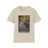 The Tower XVI Tarot Card T Shirt, Mystic Graphic Tee, Spiritual Shirt