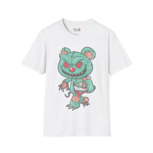 Evil Patched Teddy Bear Unisex Softstyle T-Shirt