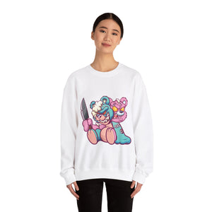 Two Headed Knife Teddy Bear Sweatshirt