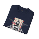Dual Sword Fem Warrior Japanese Samurai T Shirt, Asian Graphic Tee, Bushido Warrior Shirt