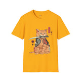 Samura Orange Kitty Japanese Samurai T Shirt, Asian Graphic Tee, Bushido Warrior Shirt