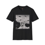Cat Invasion Selfie Alien T Shirt for Men/Women, Funny UFO Shirt, Sci Fi Graphic Tee