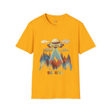 Believe Cat Abduction Vintage Alien T Shirt, Retro UFO Graphic Tee, Space Streetwear Shirt
