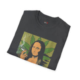 Smoking Mona Lisa Funny Weed T Shirt, Cannabis Graphic Tee, 420 Stoner Shirt