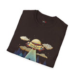 Believe Cat Abduction Vintage Alien T Shirt, Retro UFO Graphic Tee, Space Streetwear Shirt