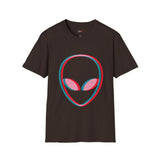 Neon Glitch Alien T Shirt for Men/Women, Funny UFO Shirt, Sci Fi Graphic Tee
