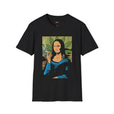 Smoking Mona Lisa Funny Weed T Shirt, Cannabis Graphic Tee, 420 Stoner Shirt