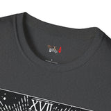 Black Cat The Moon XVII Tarot Card T Shirt, Mystic Graphic Tee, Spiritual Shirt
