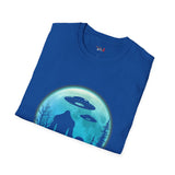 Bigfoot and  Alien T Shirt for Men/Women, Funny UFO Shirt, Sci Fi Graphic Tee