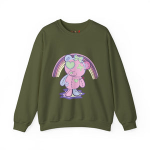 Green Heart Eye Teddy Bear Sweatshirt