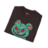 Evil Patched Teddy Bear Unisex Softstyle T-Shirt