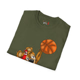 Dunking Hooper Teddy Bear Unisex Softstyle T-Shirt