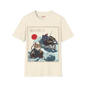 Dueling Samurai Cats Unisex Softstyle T-Shirt