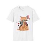 Samura Orange Kitty Japanese Samurai T Shirt, Asian Graphic Tee, Bushido Warrior Shirt