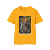 The Tower XVI Tarot Card T Shirt, Mystic Graphic Tee, Spiritual Shirt