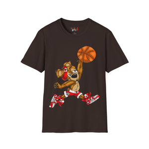 Dunking Hooper Teddy Bear Unisex Softstyle T-Shirt