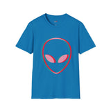 Neon Glitch Alien T Shirt for Men/Women, Funny UFO Shirt, Sci Fi Graphic Tee