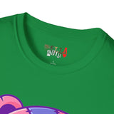 Patchy Pink Heart Teddy Bear Unisex Softstyle T-Shirt