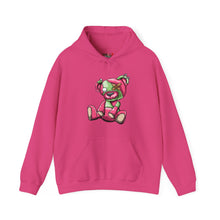 Load image into Gallery viewer, Pink &amp; Green Patched Teddy Bear Hoodie
