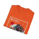 Samurai Kitty Duel Japanese Samurai T Shirt, Asian Graphic Tee, Bushido Warrior Shirt