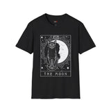 Black Cat The Moon XVII Tarot Card T Shirt, Mystic Graphic Tee, Spiritual Shirt