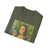 Smoking Mona Lisa Funny Weed T Shirt, Cannabis Graphic Tee, 420 Stoner Shirt