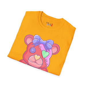 Orange Heart Eye Teddy Bear T-shirt