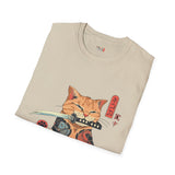 Samura Orange Kitty Japanese Samurai T Shirt, Asian Graphic Tee, Bushido Warrior Shirt