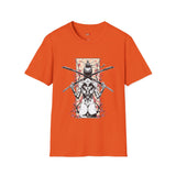Dual Sword Fem Warrior Japanese Samurai T Shirt, Asian Graphic Tee, Bushido Warrior Shirt