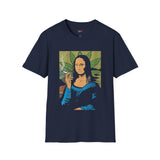 Smoking Mona Lisa Funny Weed T Shirt, Cannabis Graphic Tee, 420 Stoner Shirt