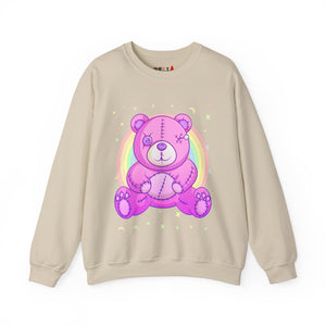 Purple Stitches Teddy Bear Sweatshirt