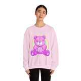 Purple Stitches Teddy Bear Sweatshirt