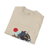 Samurai Kitty Duel Japanese Samurai T Shirt, Asian Graphic Tee, Bushido Warrior Shirt