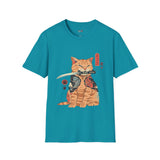 Samura Orange Kitty Japanese Samurai T Shirt, Asian Graphic Tee, Bushido Warrior Shirt