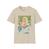 Smoking Mona Lisa Funny Weed T Shirt, Cannabis Graphic Tee, 420 Stoner Shirt