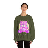 Purple Stitches Teddy Bear Sweatshirt