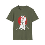 Red Moon Japanese Samurai T Shirt, Asian Graphic Tee, Bushido Warrior Shirt
