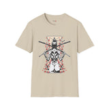 Dual Sword Fem Warrior Japanese Samurai T Shirt, Asian Graphic Tee, Bushido Warrior Shirt