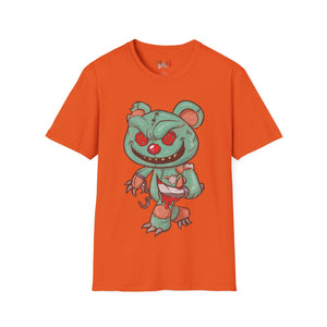 Evil Patched Teddy Bear Unisex Softstyle T-Shirt