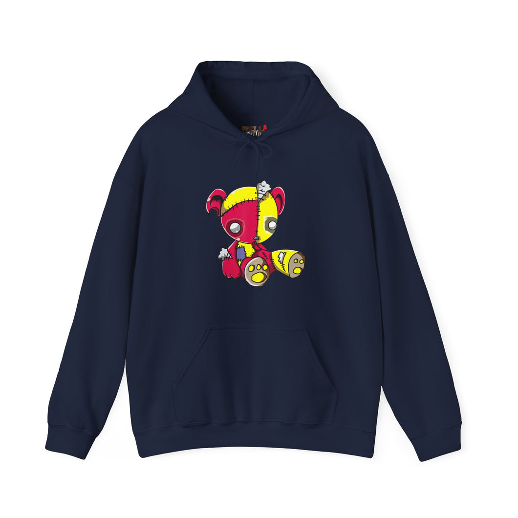 Red Yellow Patches Teddy Bear Hoodie