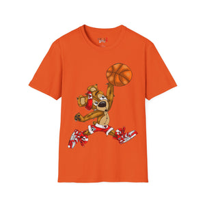 Dunking Hooper Teddy Bear Unisex Softstyle T-Shirt