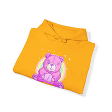 Load image into Gallery viewer, Purple Stitches Teddy Bear Hoodie
