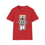 Dual Sword Fem Warrior Japanese Samurai T Shirt, Asian Graphic Tee, Bushido Warrior Shirt